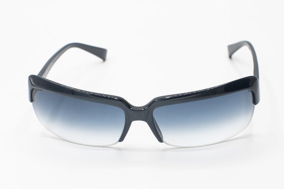 2000s La Perla Sunglasses Half Rim Navy Blue 063 - Etsy display picture 2