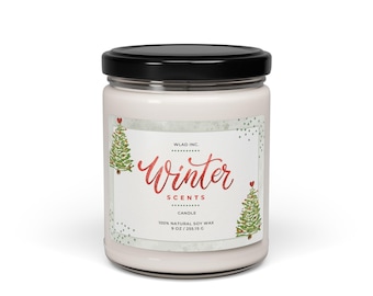 Winter Soy Candle: Sea Salt, White Sage, Cinnamon Vanilla - 9oz