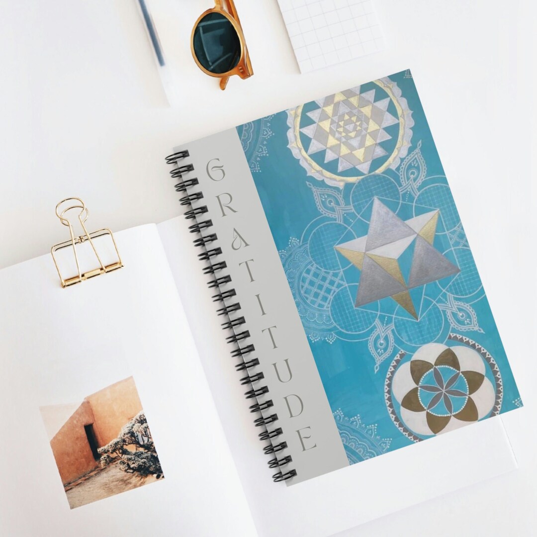 Geometry Journal SACRED GEOMETRY JOURNAL Wing Light Art Designs Gratitude Journal Ruled ...