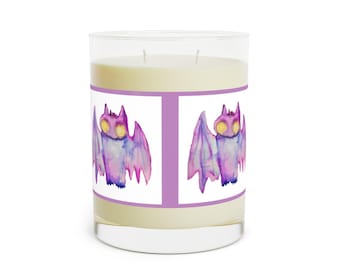 Watercolor Bats Scented Candle | Spooky Home Decor | Unique Halloween Gift | Mystical Soy Candle