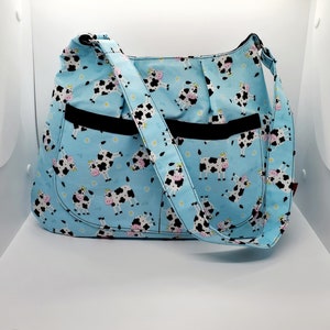 Cow Print Shoulder Bag, Cow Purse, Cow Fabric Shoulder Bag, Shoulder Bag for Her, Stylish Handbag