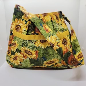 Sunflower Print Shoulder Bag: Stylish Fabric Handbag Gift
