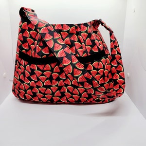 Watermelon Slices Print Shoulder Bag, Watermelon Slices Fabric Shoulder Purse, Gift For Her, Stylish Handbag, Bag For Women