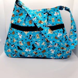 Bolso de hombro con estampado de perro, bolso de tela con estampado de perro, regalo para ella, bolso elegante, bolso para mujer