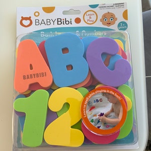 Baby Bibi 36-Piece Set. Stick-On Foam Letters & Numbers