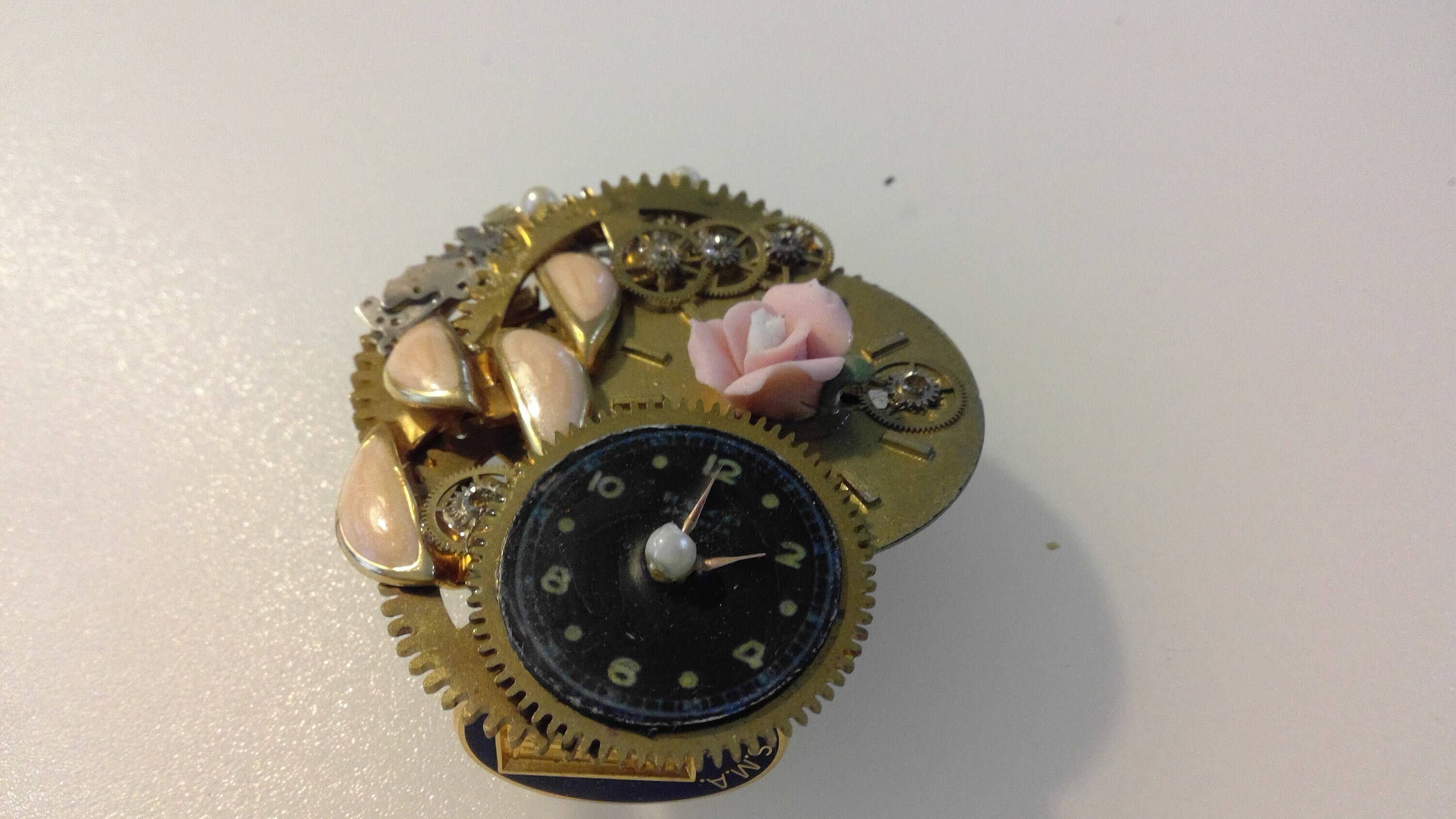PINSwithPERSONALITY Steampunk Clock Brooch- Steampunk Jewelry