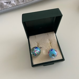 Fine Millefiori, Murano Glass, Venetian Bead Earrings,