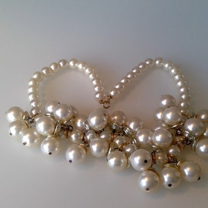 Pearl Crystal Chunky Statement Necklace  - Occasion Bridal\Wedding