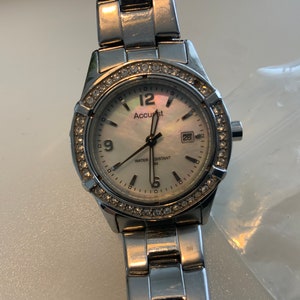 Accurist Womens Japanese Quartz Stainless Steel Watch With Mother Of Pearl Dial,