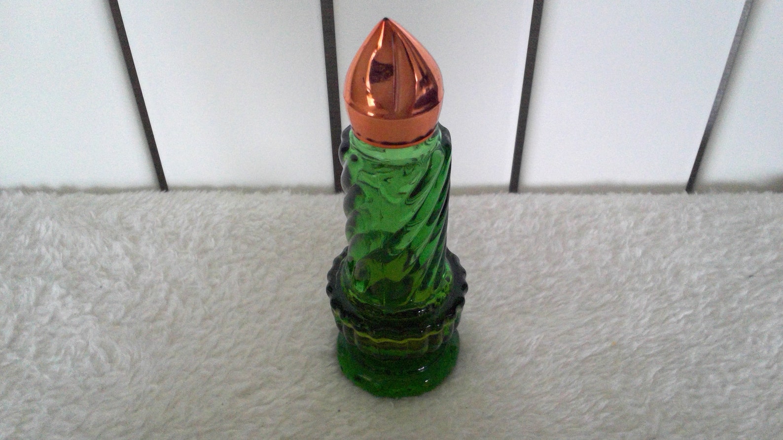 Vintage Avon Green Candle Glass Perfume Bottle Etsy