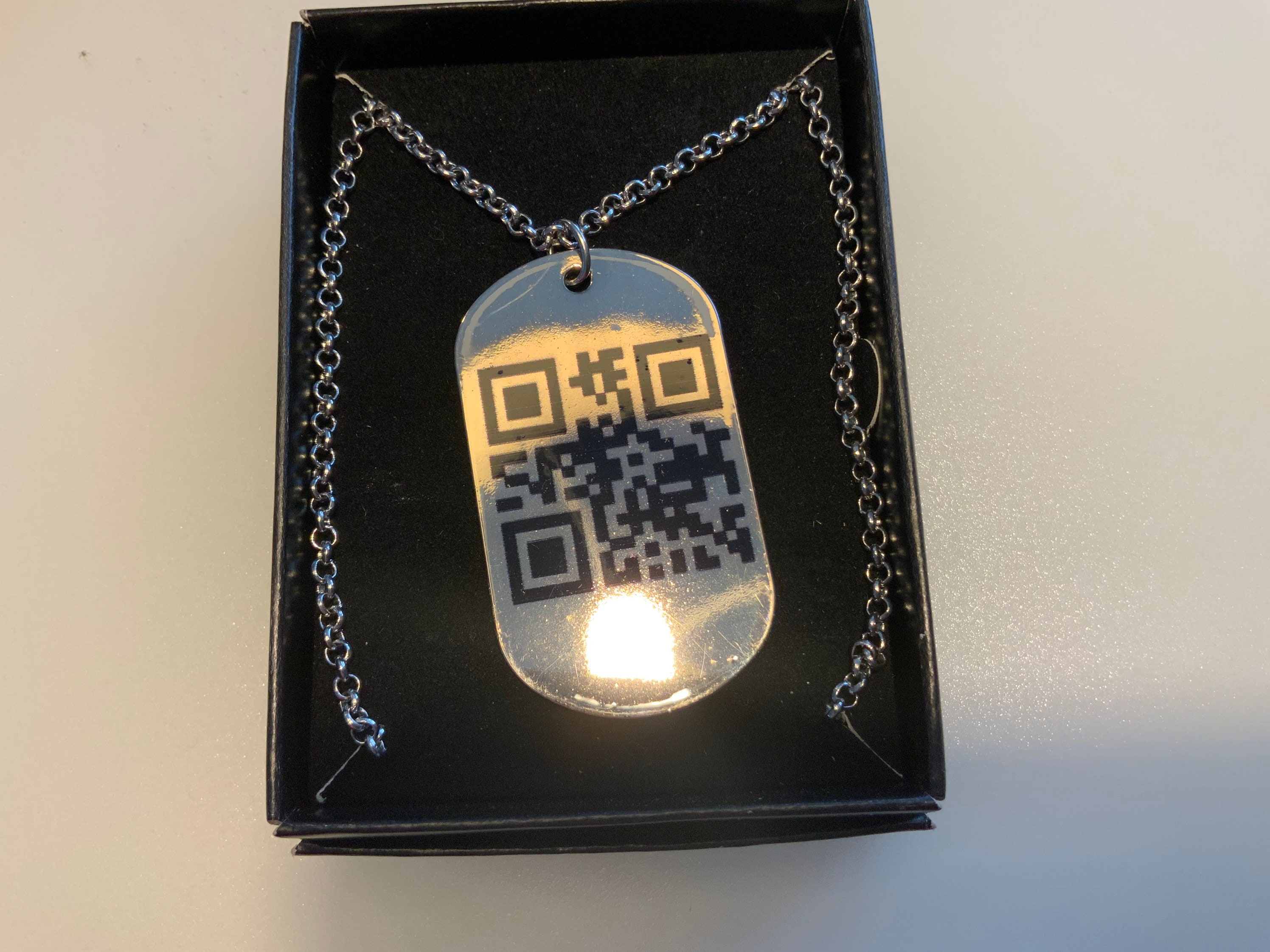 Personalized QR Secret Message Necklace - 16K gold plated – Petite Boutique