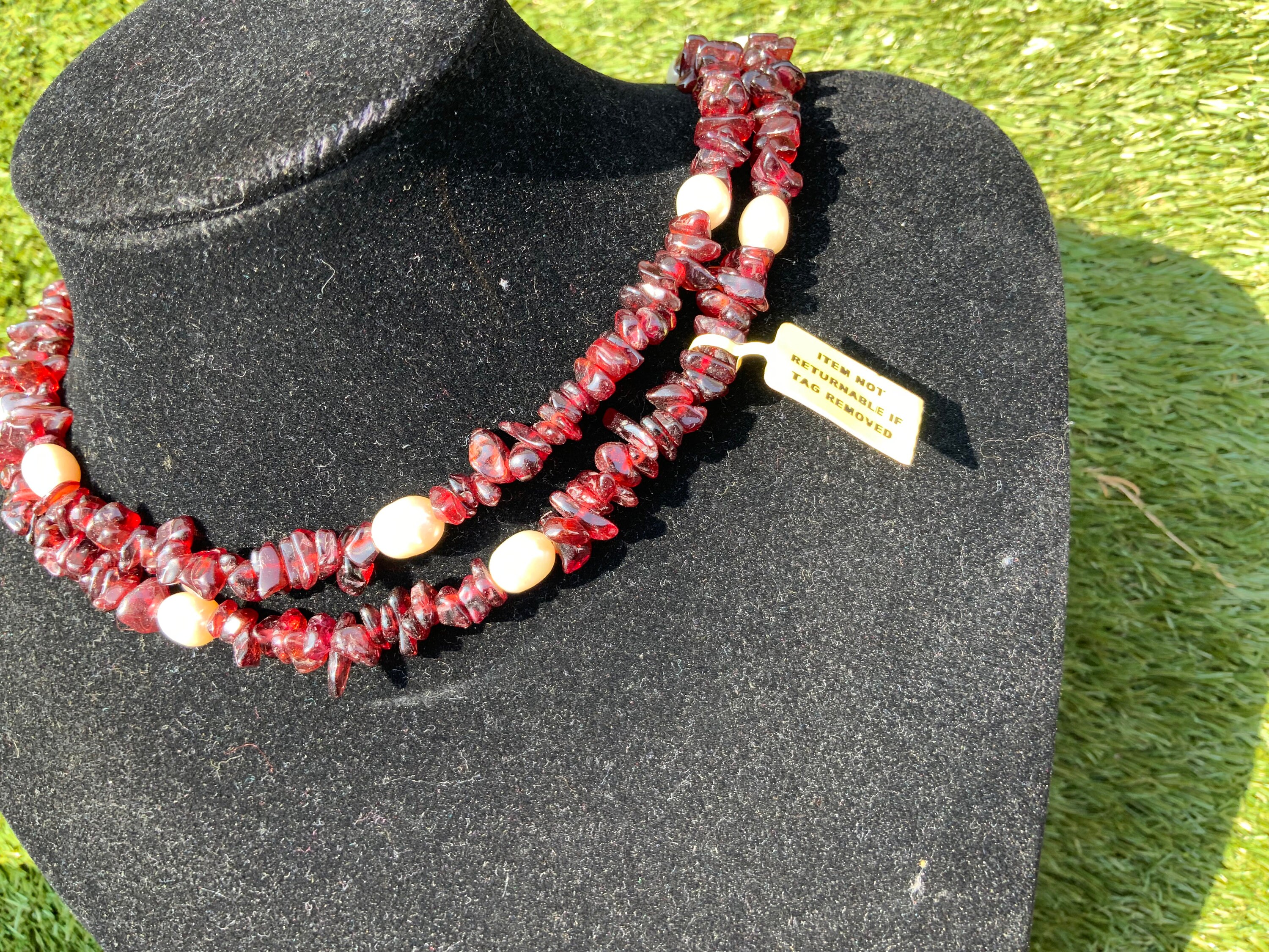 Natural Gemstone Chip Beads Necklace – 35 Inch – Handmade In India – Pick Your Color!