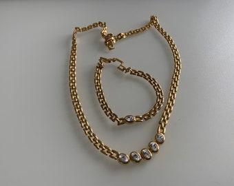 Vintage designer Pierre Cardin 9ct gold plated necklace And matching bracelet