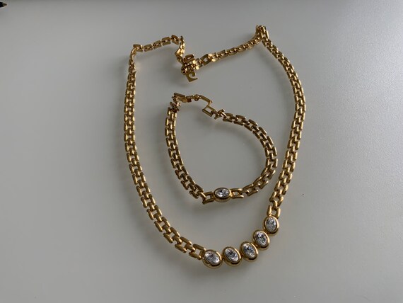 Vintage designer Pierre Cardin 9ct gold plated necklace And matching bracelet