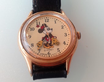 Disney® Minnie Mouse Watch by Disney Time Works, Gold Tone  display picture 2