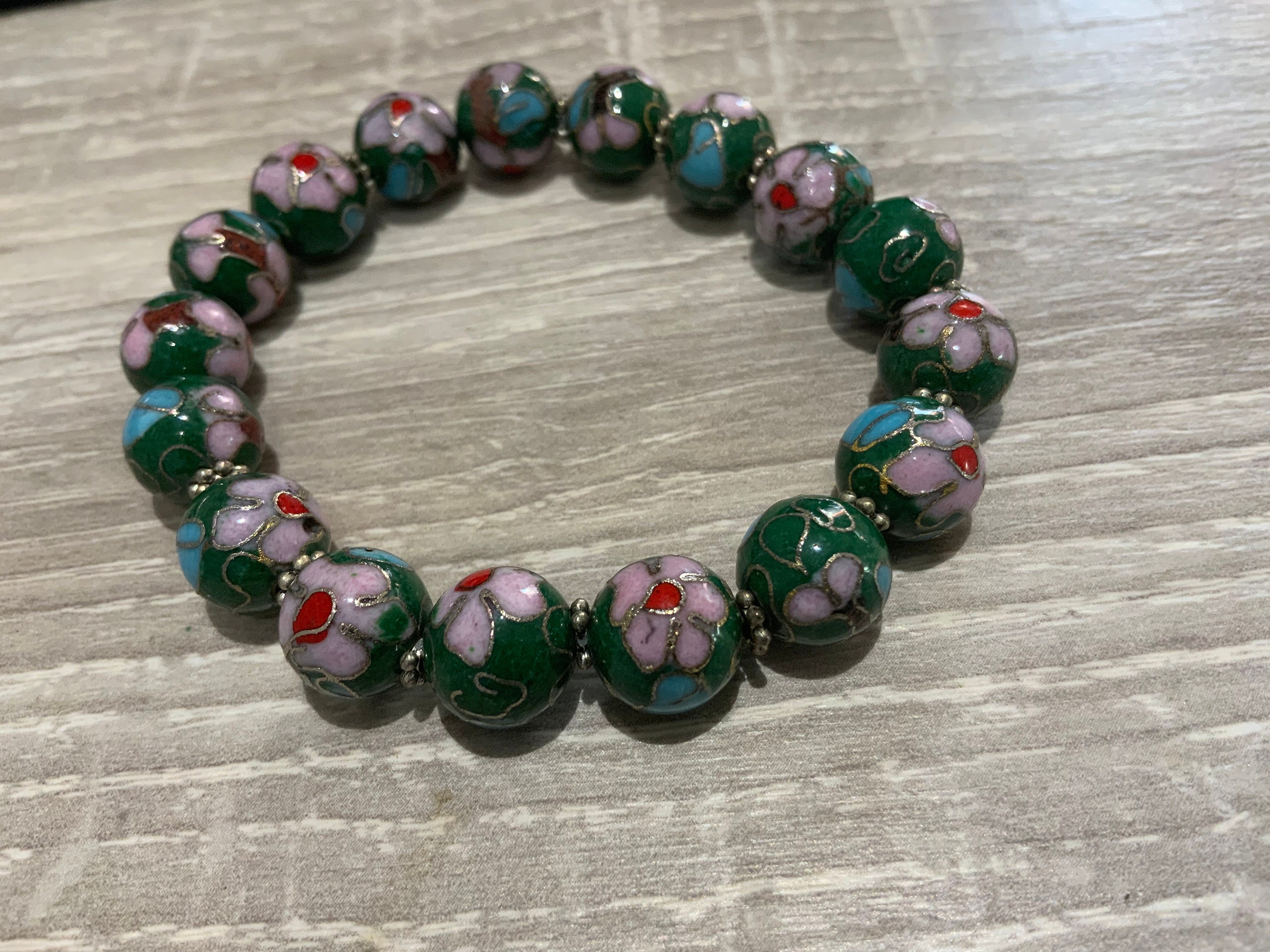 Cloisonne bead bracelet clearance