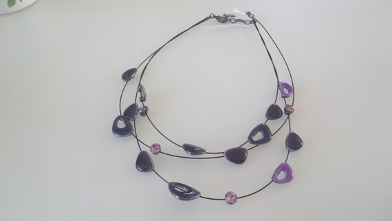 Collier Fantaisie IKITA Paris - Chaîne Shamballa Avec Perles Et Strass - Métal Laiton Sans Nickel - Longueur Ajustable 44+5 Cm