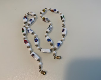 Antique vintage Ladies Italian Millefiori glass necklace.