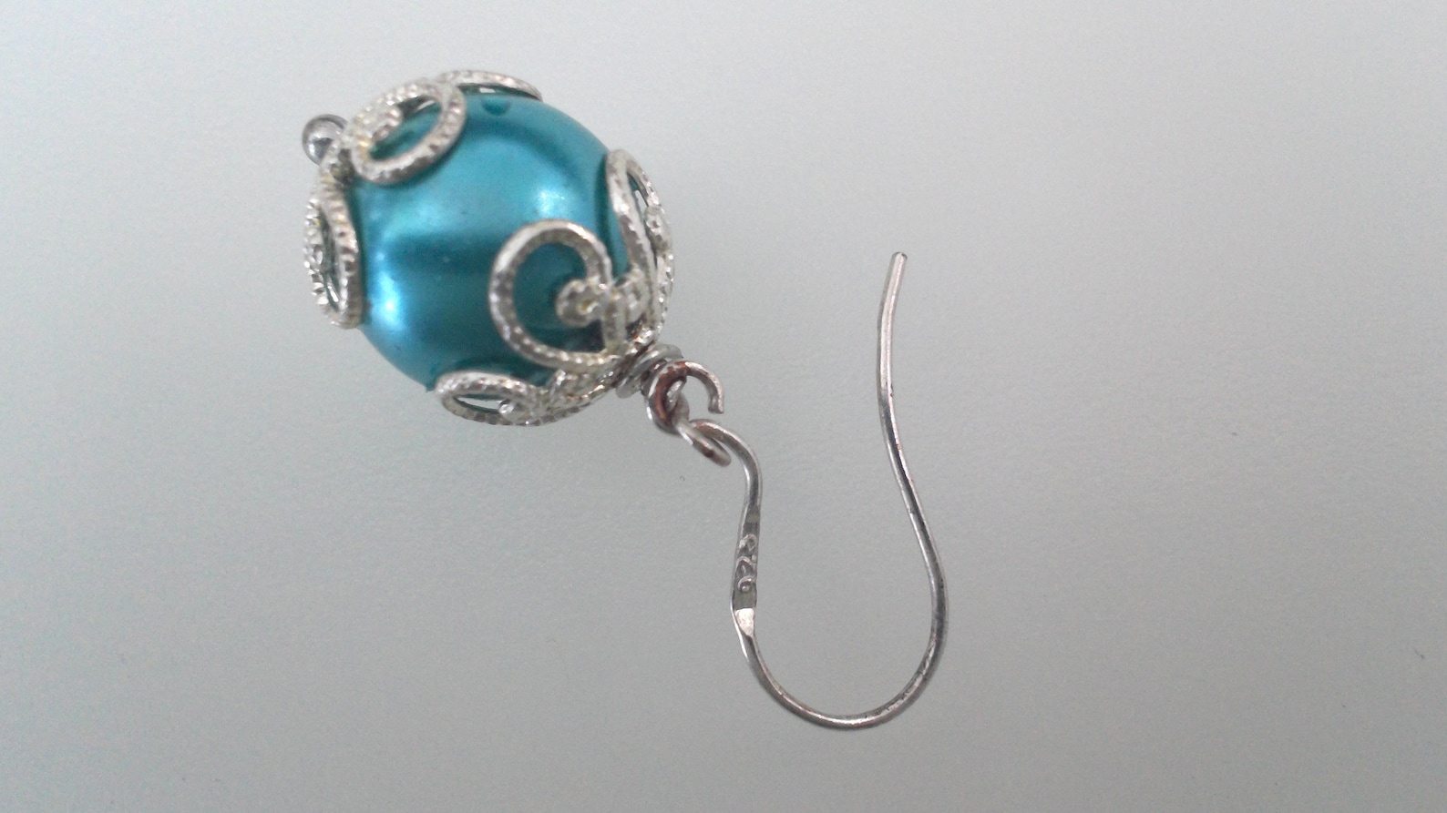 Türkis Ohrringe Damen 925er Sterlingsilber - Rosenblüte Design Mit Herzschliff