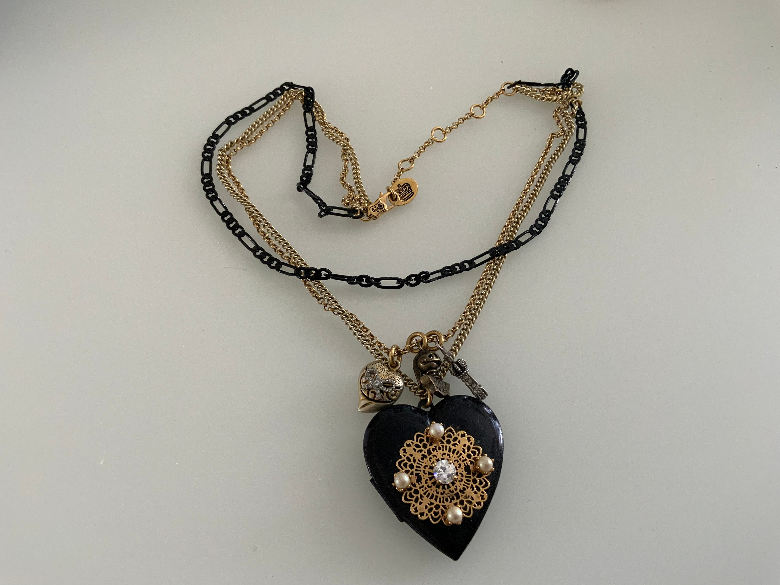 Juicy couture gold heart necklace best sale