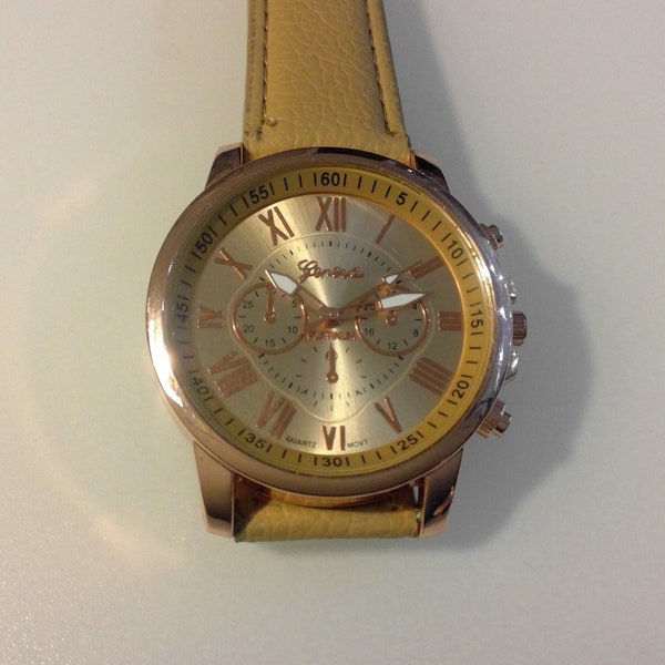 Montre Femme Geneva Platinum Peerless - Cadran Carré Noir - Cuir - Quartz - Neuf Avec étiquette