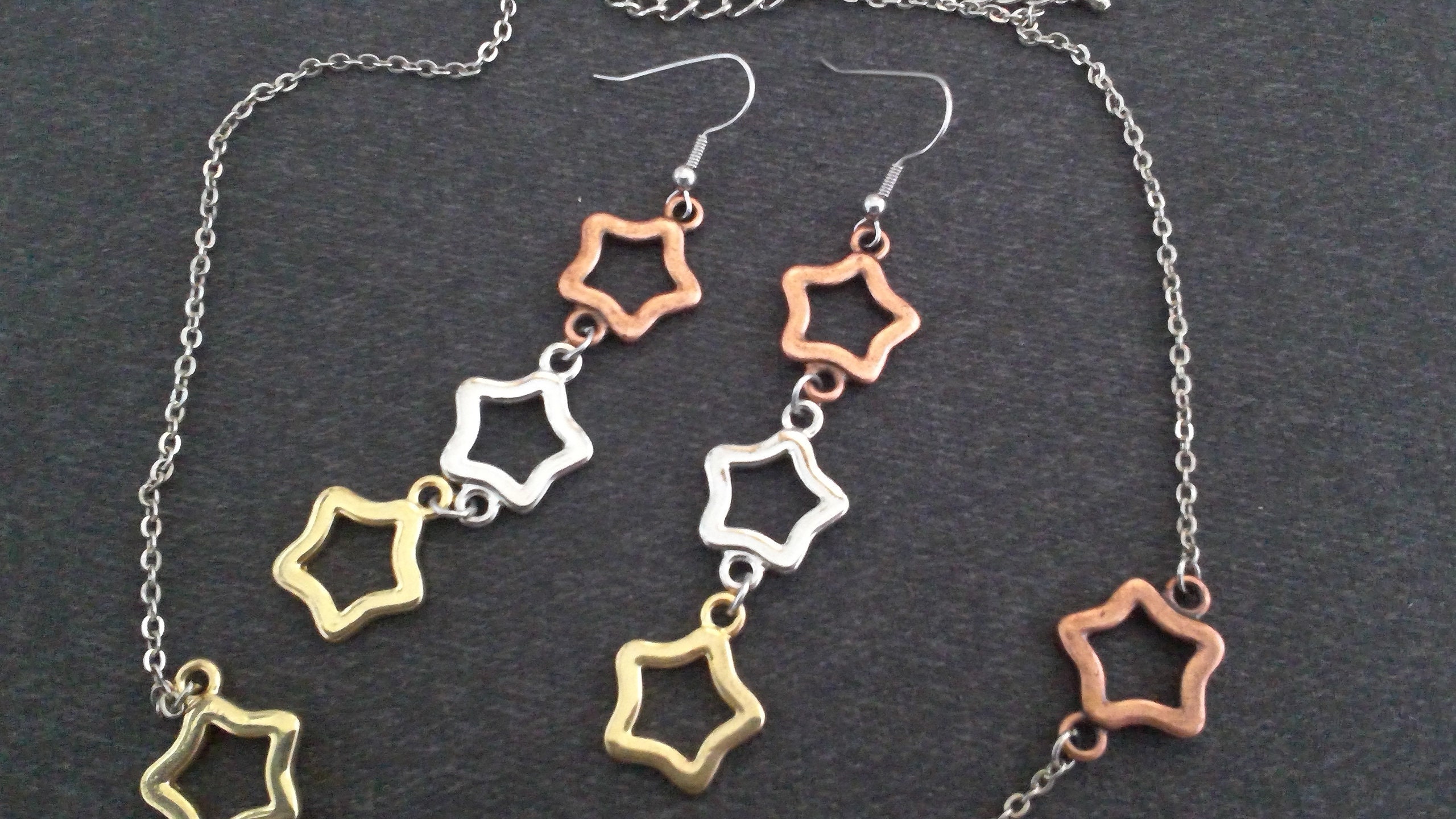 Costume Jewellery LBVYR Goldsilverbronze Tones 3 Stars Etsy UK