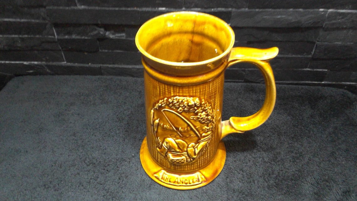 Vintage Kingston Pottery Hull Tankard Cerveza Mug Stein Pesca Etsy