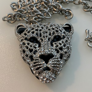 Crystal Jeweled Tiger Pendant Necklace