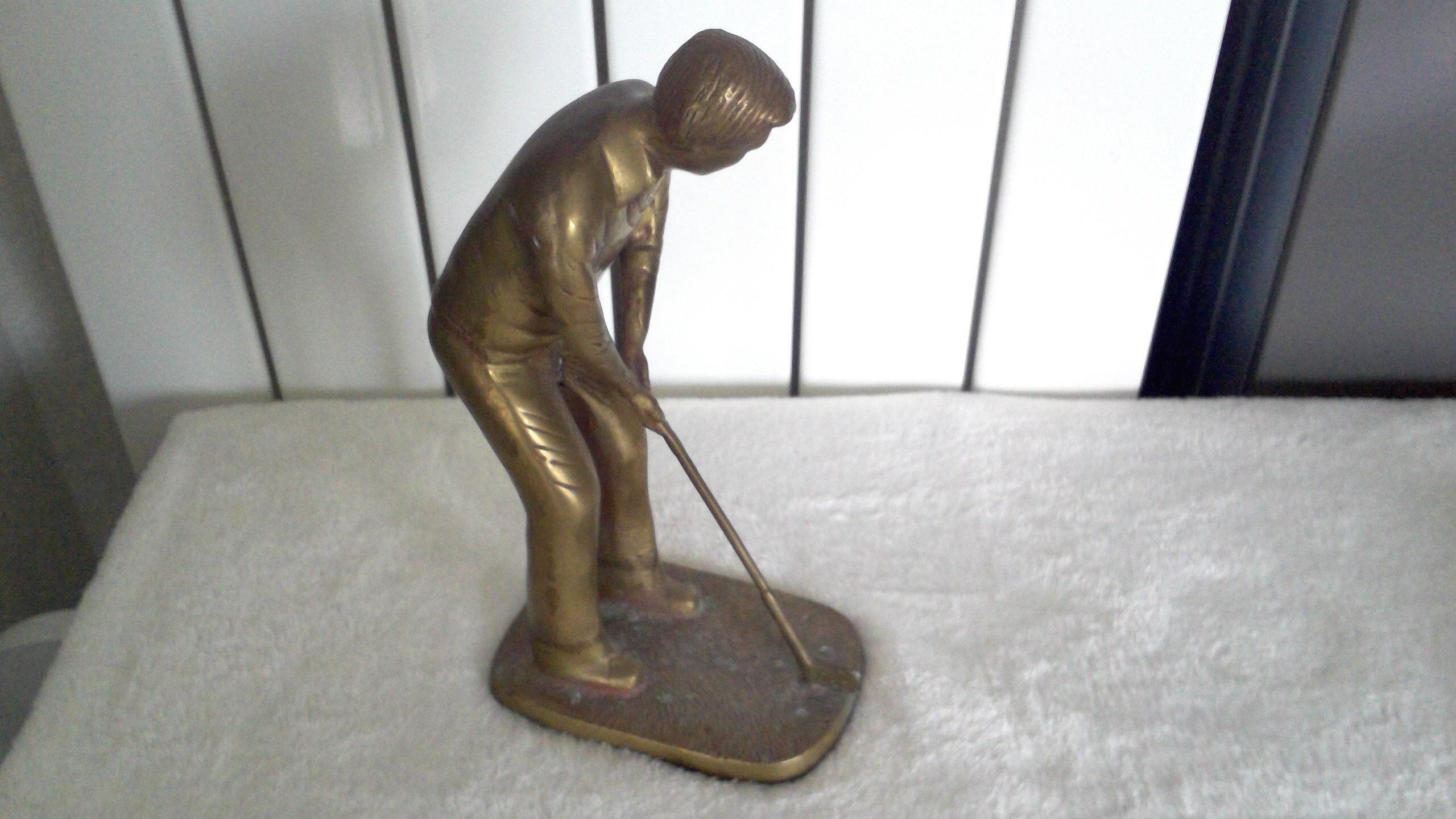 Golfer Figurine / Statue Vintage Solid Brass Detailed Etsy UK
