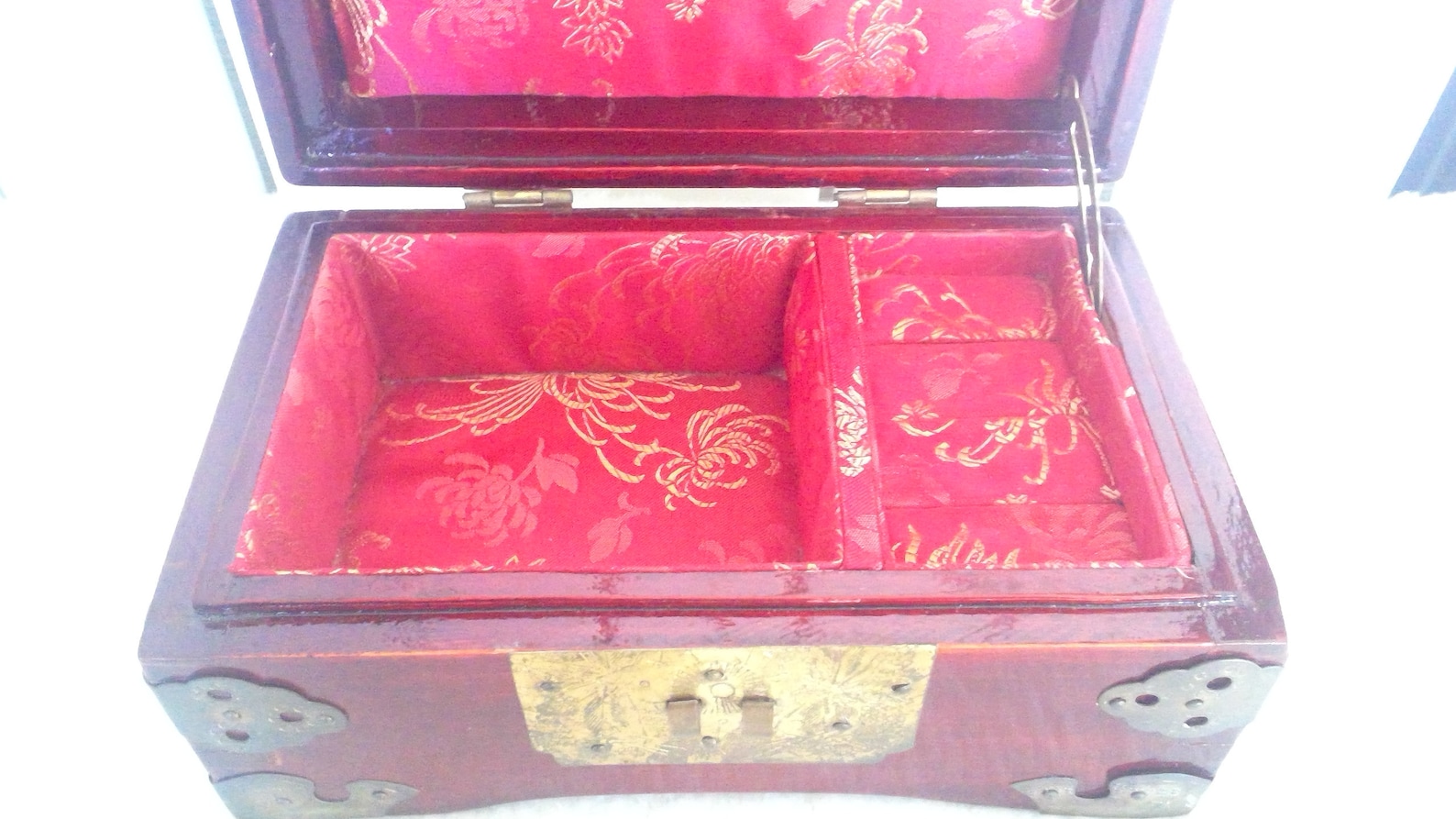 Antique Chinese Jewelry Box with Lid and Key Etsy