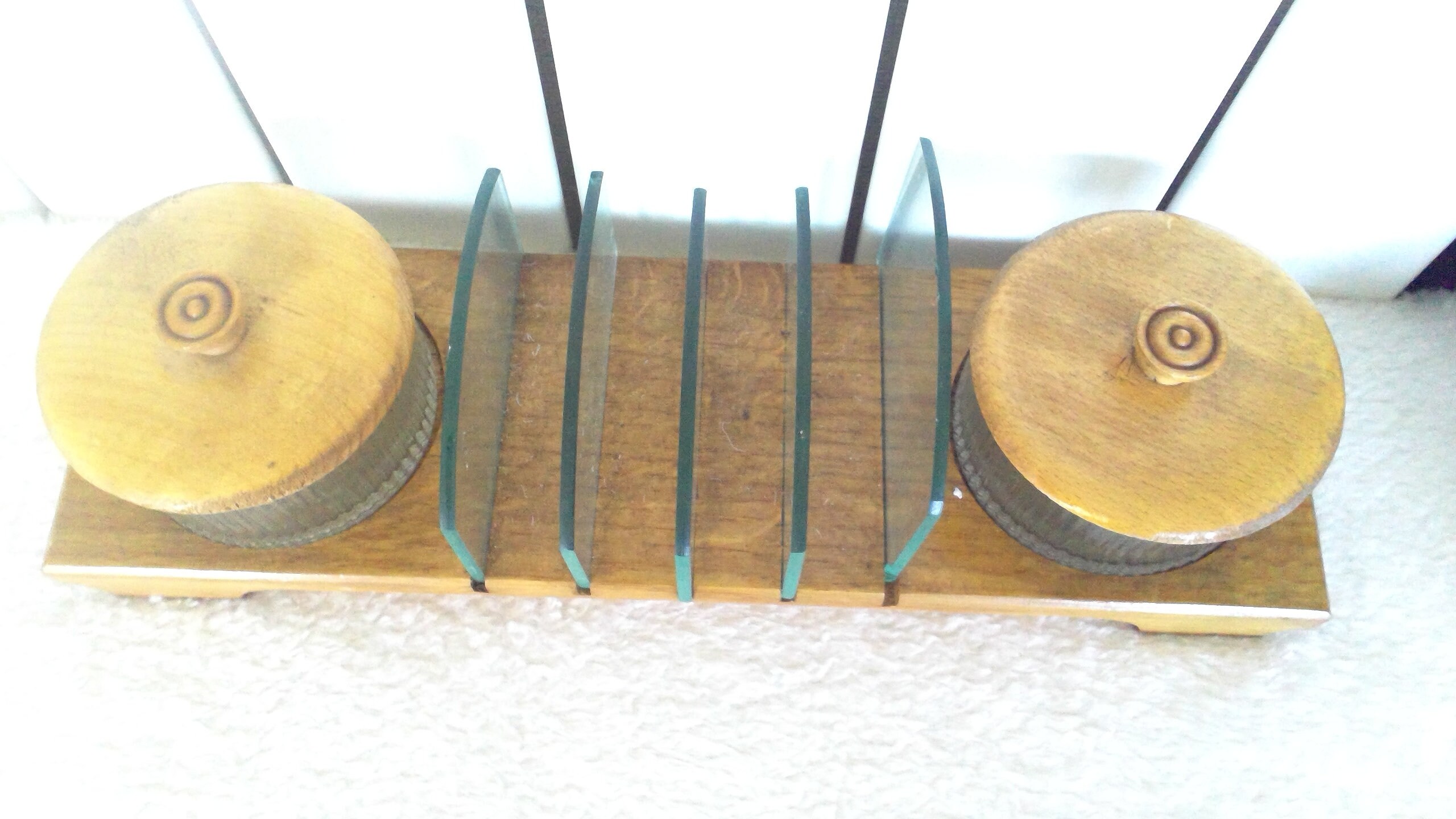 Vintage Wood and Glass Breakfast Toast Rack with 2 Glass Etsy