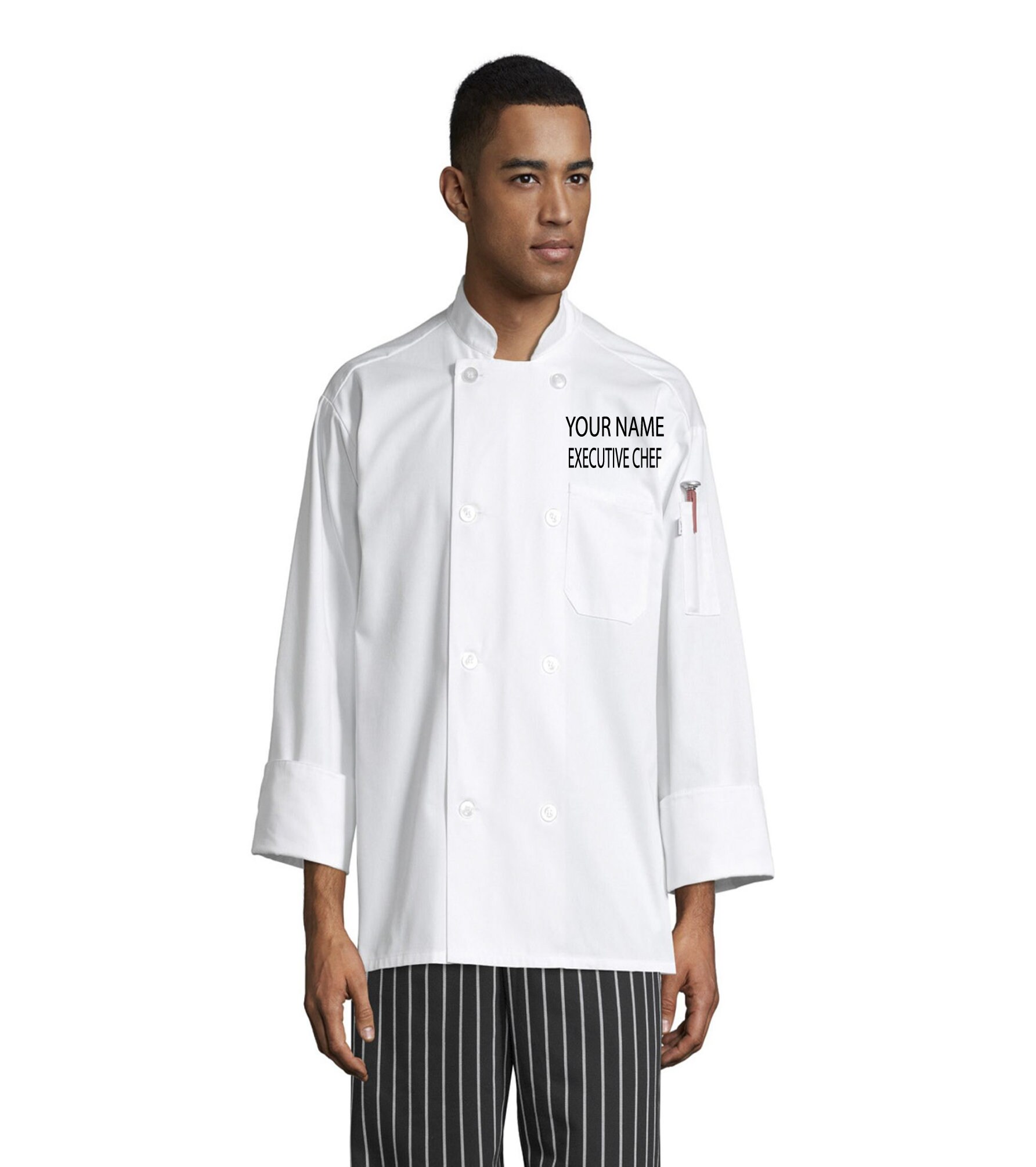 Custom Embroidered Chef Coat Name and 