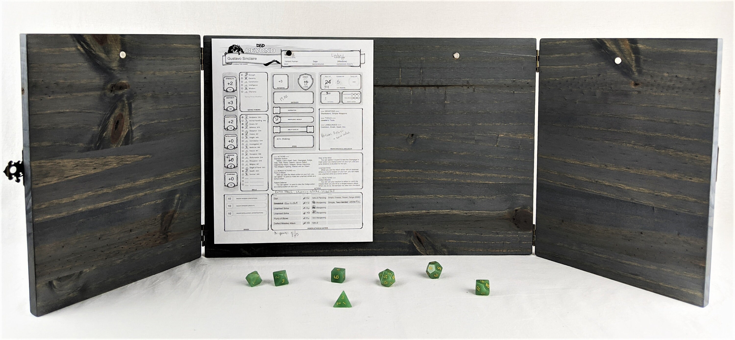 Holz gebeizt Dungeon Master Bildschirm verwittert grau Fleck | Etsy