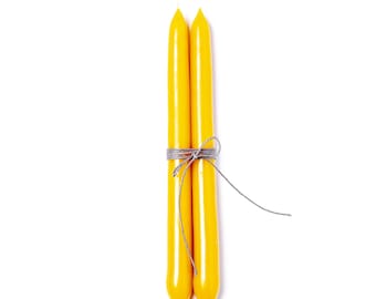 24cm Set of 2natural beeswax candles ,Dinner beeswax candles,Hand Dipped Beeswax candle,Candles gift,Unscented Candle,Taper candles