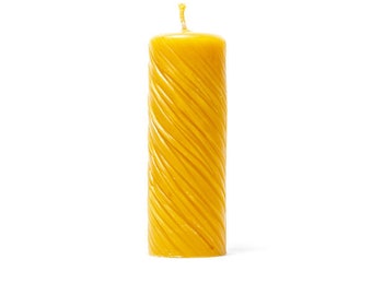 Beeswax Twist Pillar Candle, Handcrafted , Unscented, Gentle twisting pillar, Pure Beeswax, Eco-Friendly, Home Decor