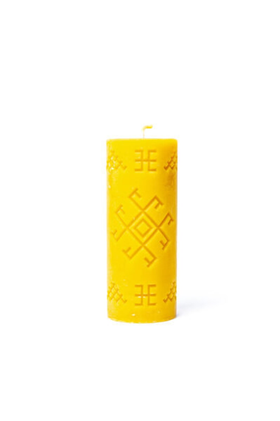 Beeswax Candle Pillar Thunder Cross Handcrafted, Pillar Candle, Gift