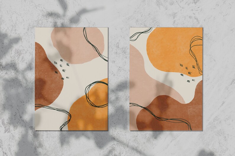 Diptych Abstract Wall Art Minimal Art Large Wall Decor Etsy