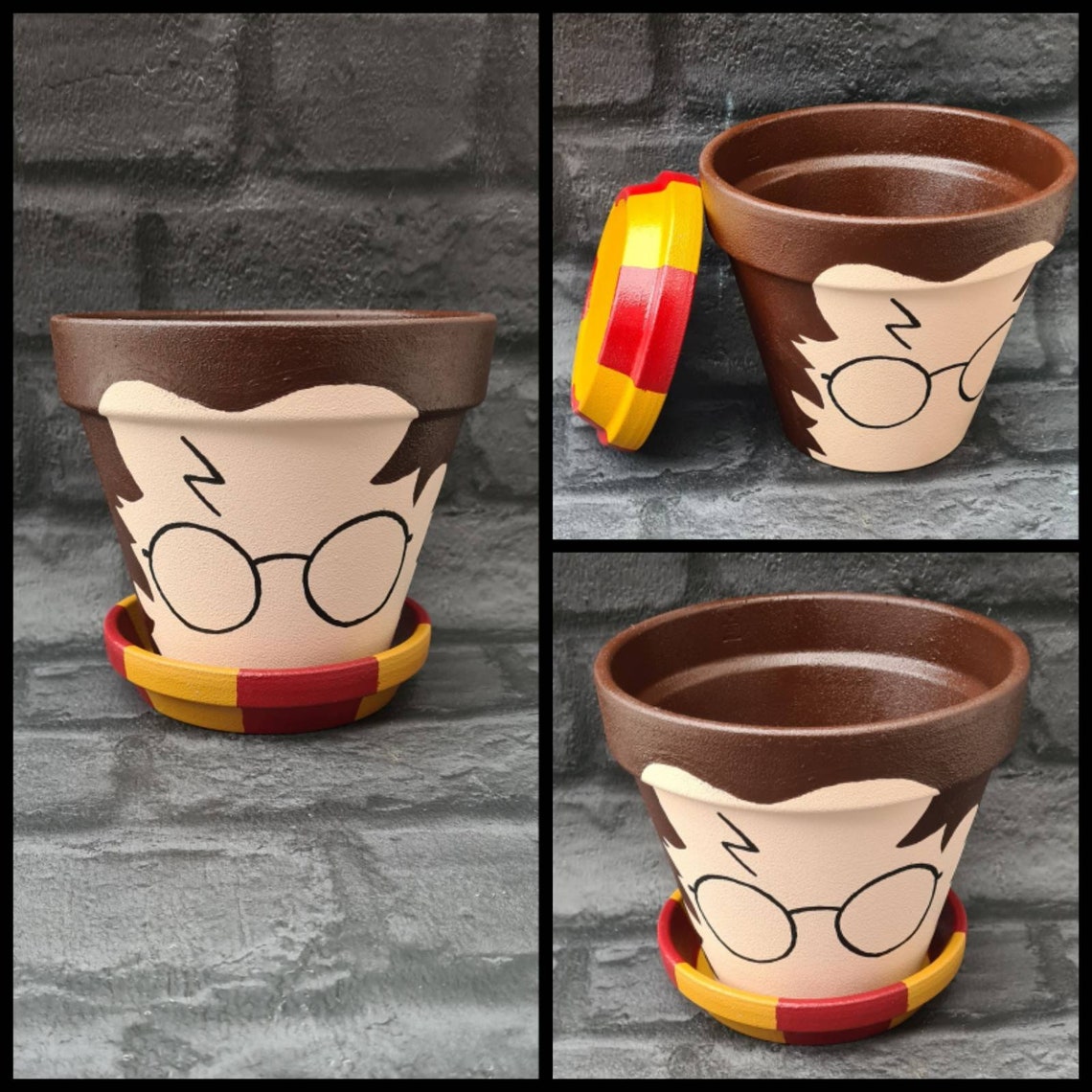 Harry Potter hand painted plant pot Etsy