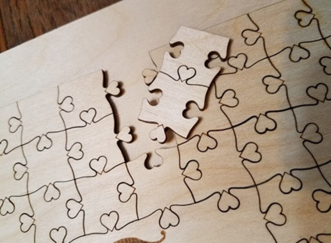 SVG file Heart Wedding Guest book Puzzle Etsy