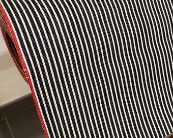 12.5oz - Hickory Stripe Selvedge Denim Fabric - 30 12.5oz - Hickory Stripe Selvedge Denim Fabric - 30