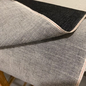 10.5oz - Indigo Black Cross Hatch Selvedge Denim Fabric - 30&quot;width-  (Sanforized) - MD5188C - KSDenim
