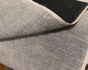 10.5oz - Indigo Black Cross Hatch Selvedge Denim Fabric - 30"width- Summer Weight Denim - MD5188C