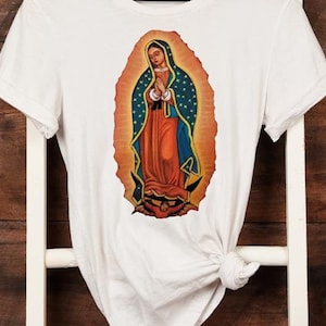 Nuestra Señora de Guadalupe Camiseta JPG y PNG Transfers, Virgin Mary Sublimation Designs, Mother Mary Camiseta Transfer Images, Imágenes Religiosas