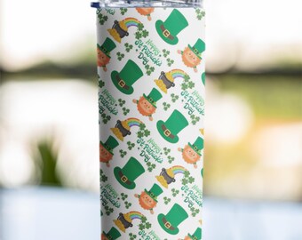 Motivo senza soluzione di continuità per il giorno di San Patrizio: Leprecauni e trifogli (download digitale SVG)