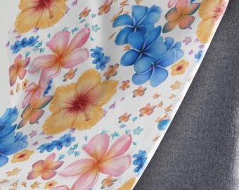Motivo floreale senza soluzione di continuità con stampa di fiori dell'isola, file per stampa su tessuto a sublimazione, uso commerciale.