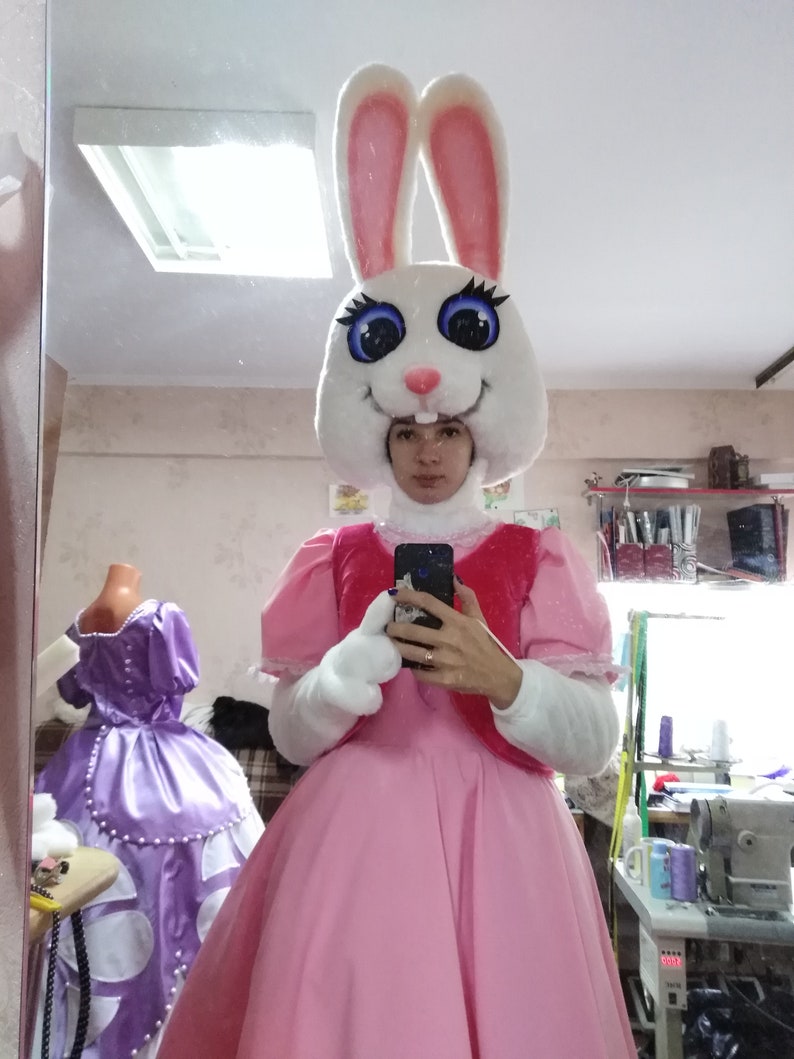 Cute White Bunny Furry Costume Partial Female Bunny Costume Etsy