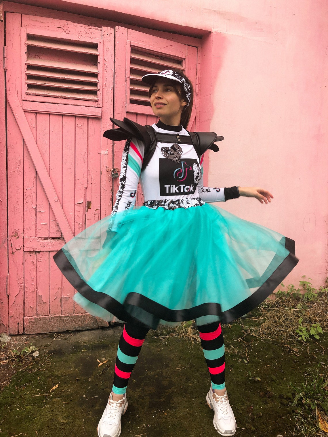 Tik Tok Party Costume Partial Tik Tok Dress Halloween Tic Etsy