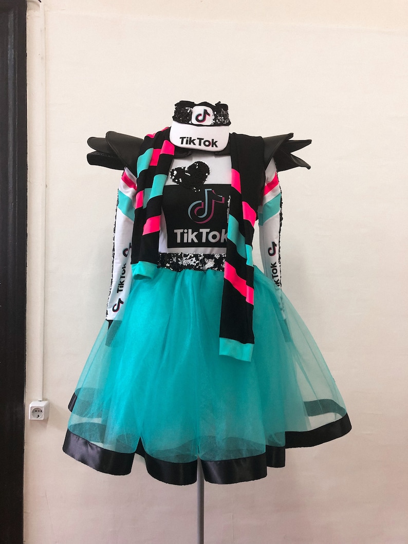 Tik Tok Party Costume Partial Tik Tok Dress Halloween Tic Etsy