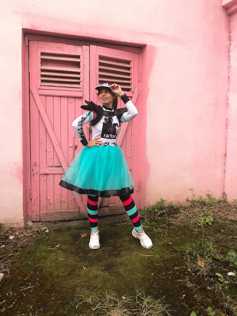 Tik Tok Party Costume Partial Tik Tok Dress Halloween Tic Etsy