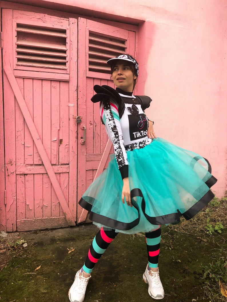 Tik Tok Party Costume Partial Tik Tok Dress Halloween Tic | Etsy